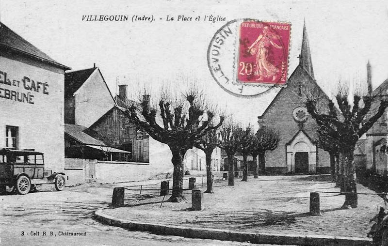 CPA_Villegouin-PlaceEglise