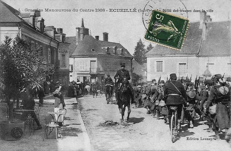 CPA_Ecueillé_grandesManoeuvres2