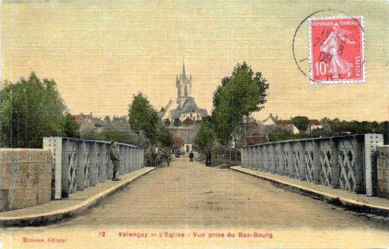 CPA_Valençay_EglisePriseBasBourg